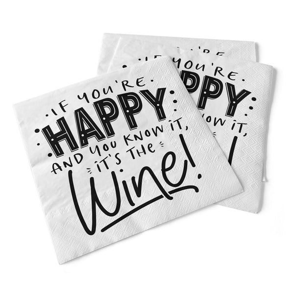 Paper Cocktail Napkins If You're Happy