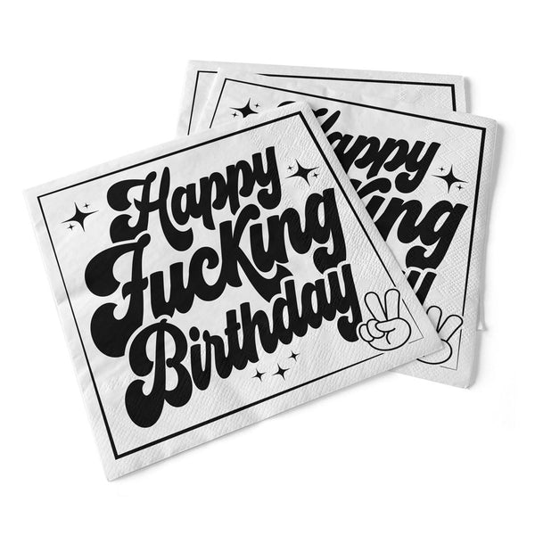 Paper Cocktail Napkins Happy Fucking Birthday