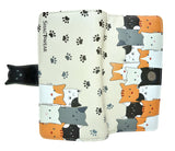 Large Zipper Wallet Cat Crowd Beige