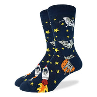 Good Luck Sock Men's Space Cat Socks