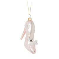 Glass Pink & Pearl High Heel Ornament