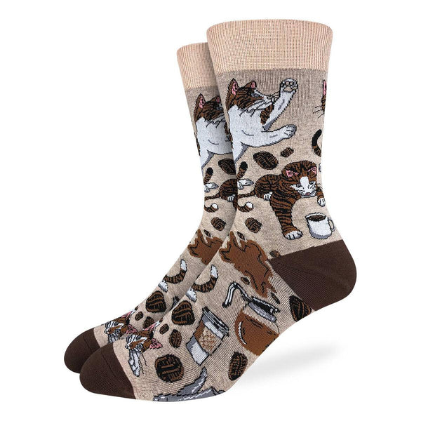 Good Luck Sock Men's Coffee Cats Socks