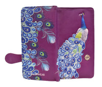 Large Zipper Wallet Paisley Peacock Purple