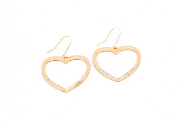 Gemma Drop Earrings Gold w/Clear