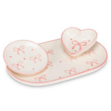 Pink Bows Oval Tray