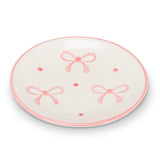 Pink Bows Trinket Dish Round