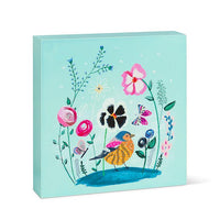 Whimsical Garden w/Bird Square Block