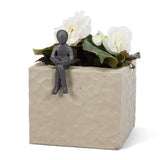 Square Planter w/Reading Figure Large