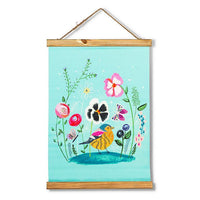 Whimsical Garden w/Bird Wall Scroll