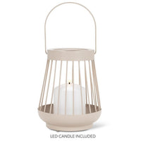 Spoke Lantern w/LED Candle Sand