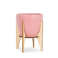 Planter w/Wooden Stand Pink Large