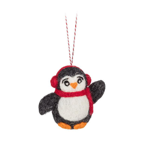 Felt Penguin w/Ear Muffs Ornament