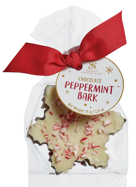 White & Dark Chocolate Peppermint Bark Snowflakes