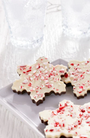 White & Dark Chocolate Peppermint Bark Snowflakes