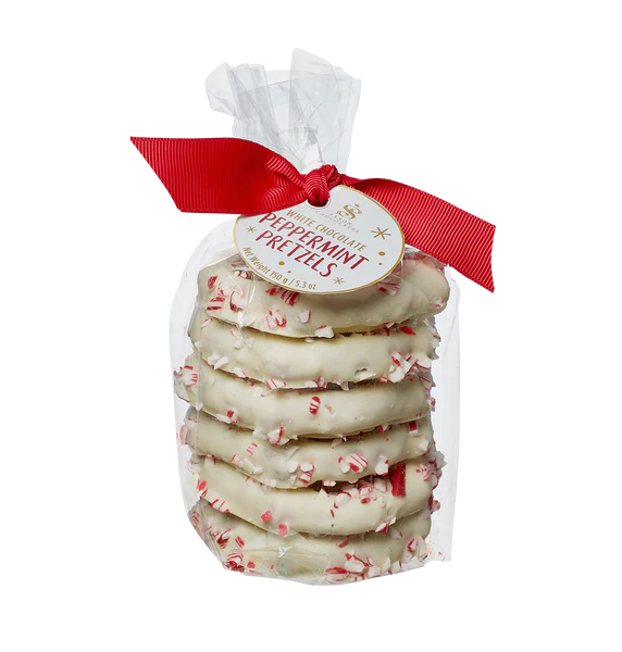 White Chocolate Peppermint Pretzels