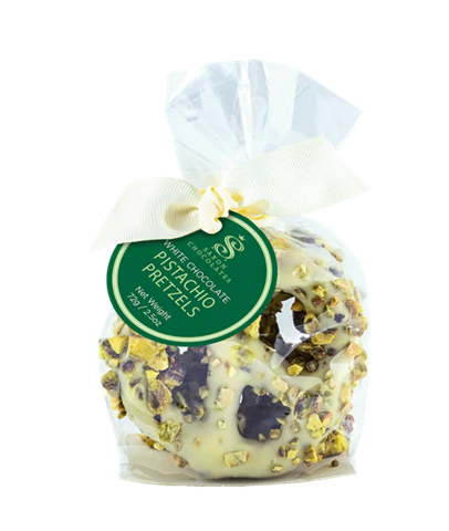 White Chocolate Pistachio Pretzels