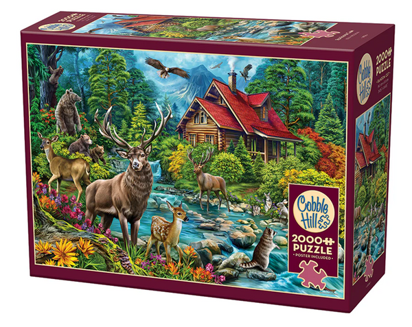 Red-Roofed Cabin 2000 Piece Puzzle