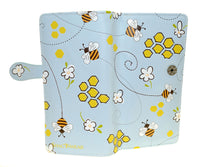 Large Zipper Wallet Honeycomb Bees Blue
