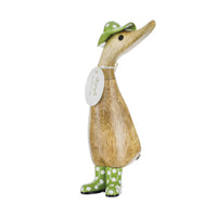 DCUK Spotty Hat & Welly Boots Duckling Green