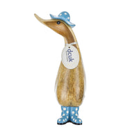 DCUK Spotty Hat & Welly Boots Duckling Blue