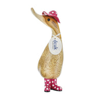DCUK Spotty Hat & Welly Boots Duckling Pink