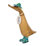 DCUK Floral Hat & Welly Boots Duckling Teal