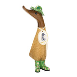 DCUK Floral Hat & Welly Boots Duckling Green