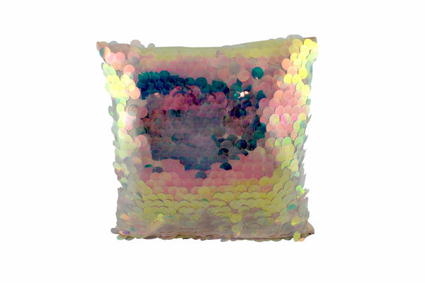 Iridescent Blue Paillette Cushion