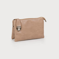 Kylie Crossbody Purse Beige Textured