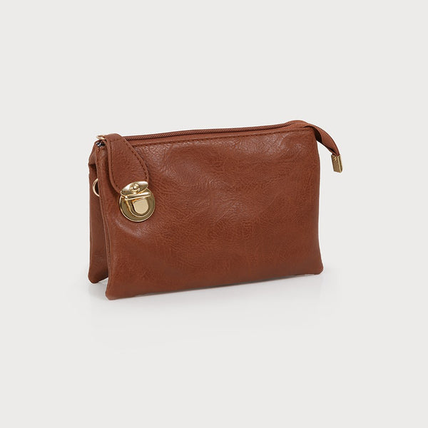 Kylie Crossbody Purse Camel Textured