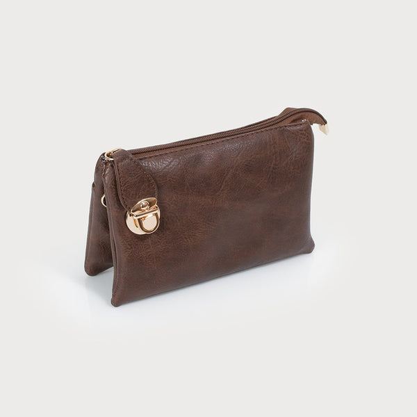 Kylie Crossbody Purse Brown Textured