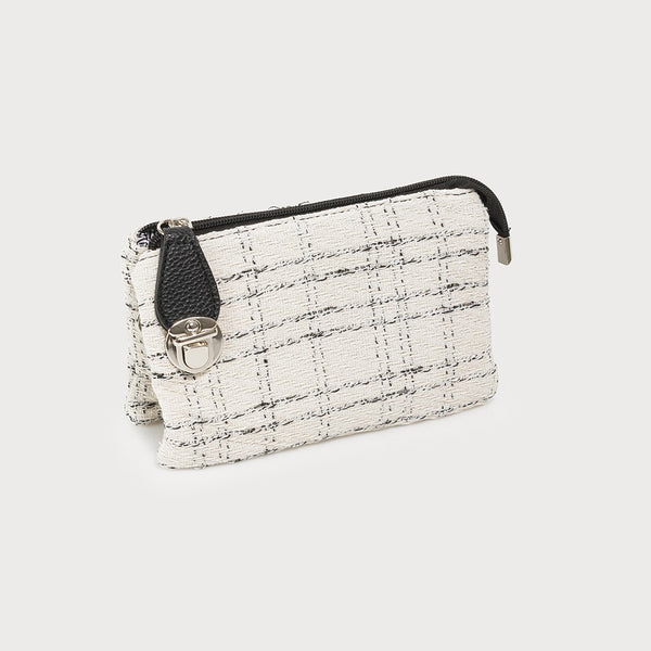 Kylie Crossbody Purse Tweed White