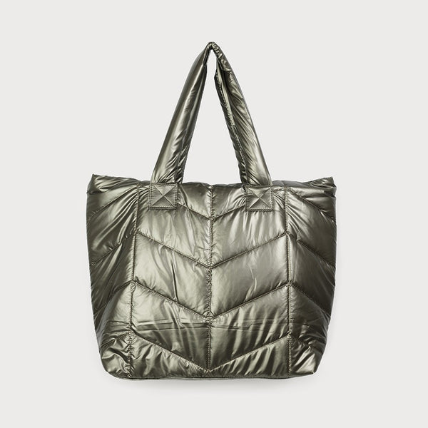 Willow Quilted Tote Pewter