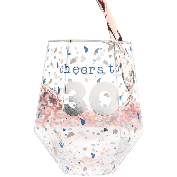 Geometric Glass Cheers To 30