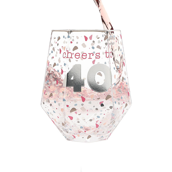 Geometric Glass Cheers To 40