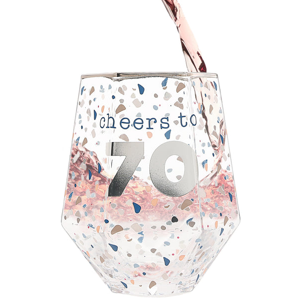Geometric Glass Cheers To 70
