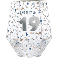 Geometric Glass Cheers To 19
