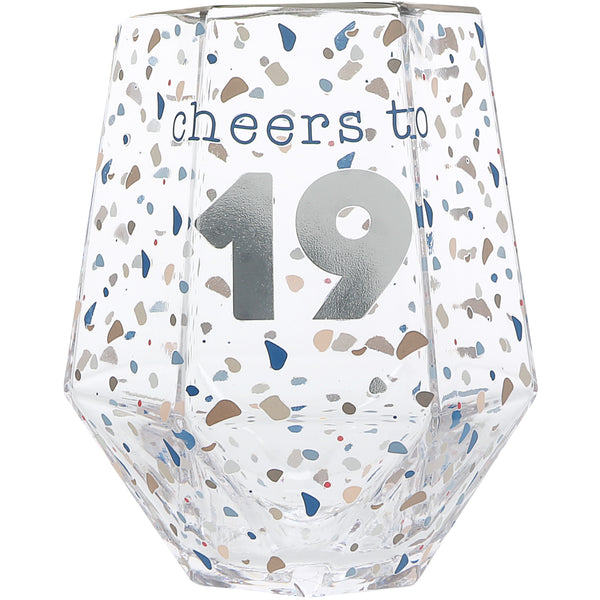 Geometric Glass Cheers To 19