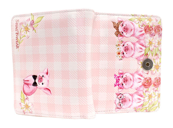 Small Zipper Wallet Fancy Pigs Pink