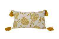 Yellow Ochre Floral Cushion