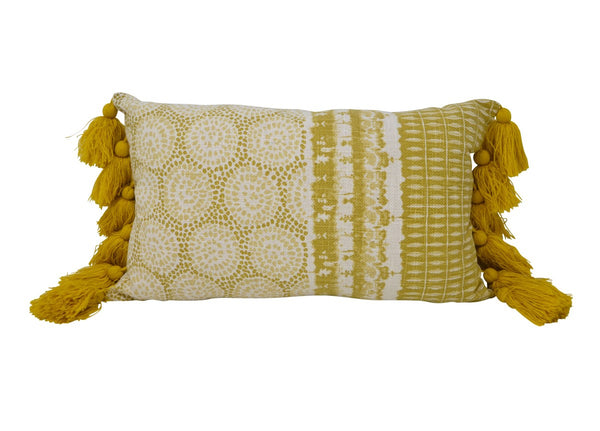 Yellow Ochre Print Cushion