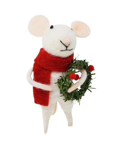 Felt Mouse w/Wreath