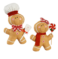 Fabric Gingerbread Boy & Girl Decor Set