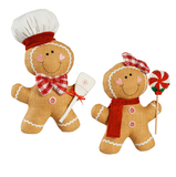 Fabric Gingerbread Boy & Girl Decor Set