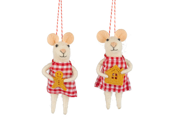 Felt Mouse w/Gingerbread Ornament