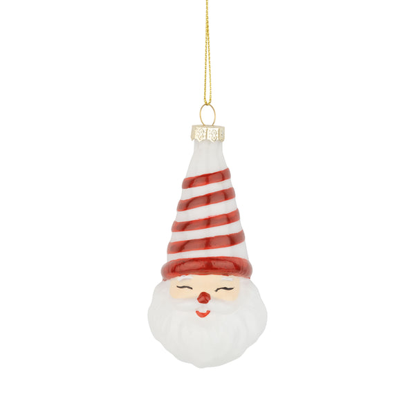 Glass Santa Shaped Ornament