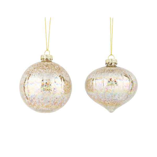 Glass Gold Star Confetti Ornament