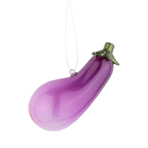 Glass Eggplant Ornament