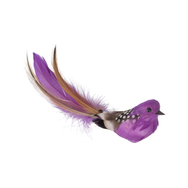 Purple Feather Bird Clip