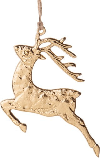 Metal Leaping Reindeer Ornament